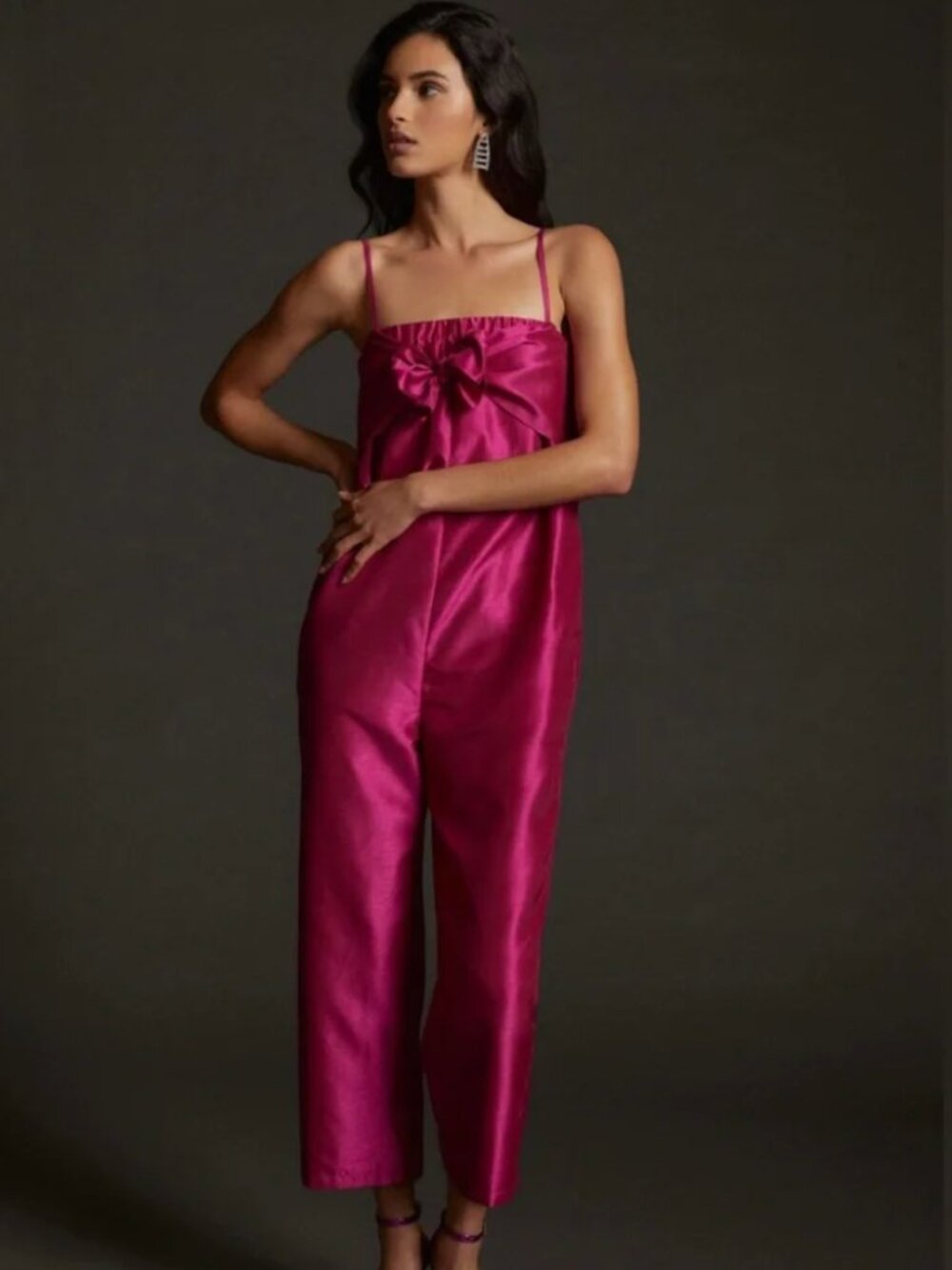 NWT Hutch Satin Hot Pink Jumpsuit Women's Size M